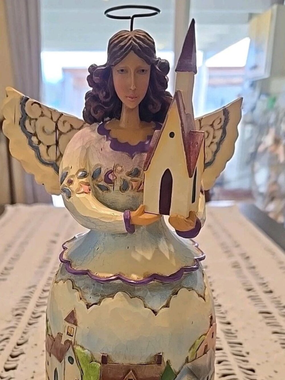 Jim Shore Angel Holding Church Figurine Blessed Faithful Retired 2006